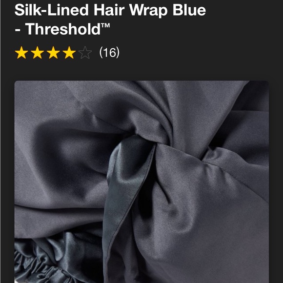 Silk-Lined Hair Wrap Blue - Threshold - Open Box - Picture 3 of 3